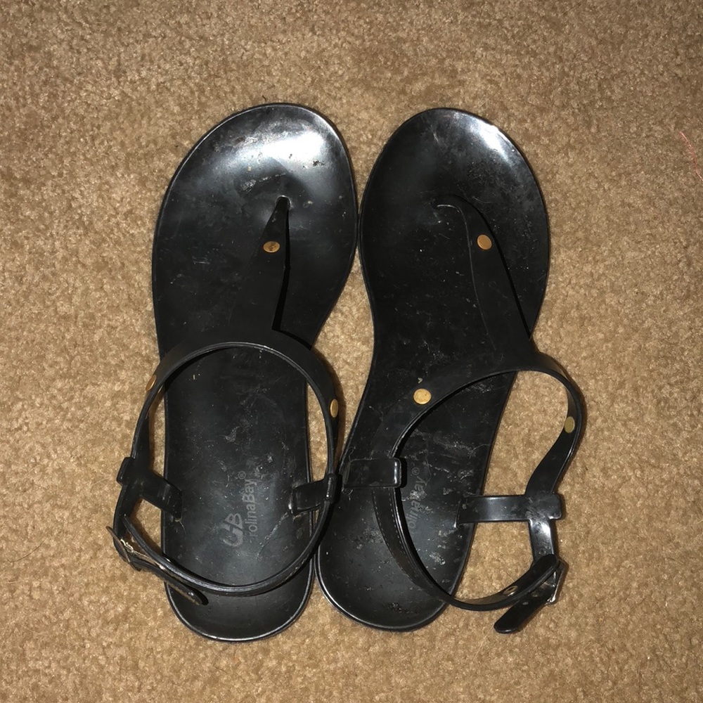 black sandals